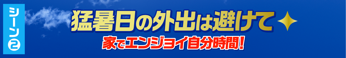 シーン2 猛暑日の外出は避けて家でエンジョイ自分時間！